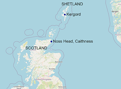 Map showing Shetland in and North of Scotland